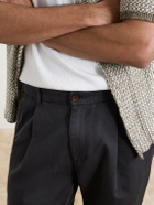 Mr P. - Daniel Tapered Pleated Cotton-Canvas Trousers - Gray