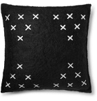Jupe by Jackie - Hocken Embroidered Mohair Cushion Cover - Black