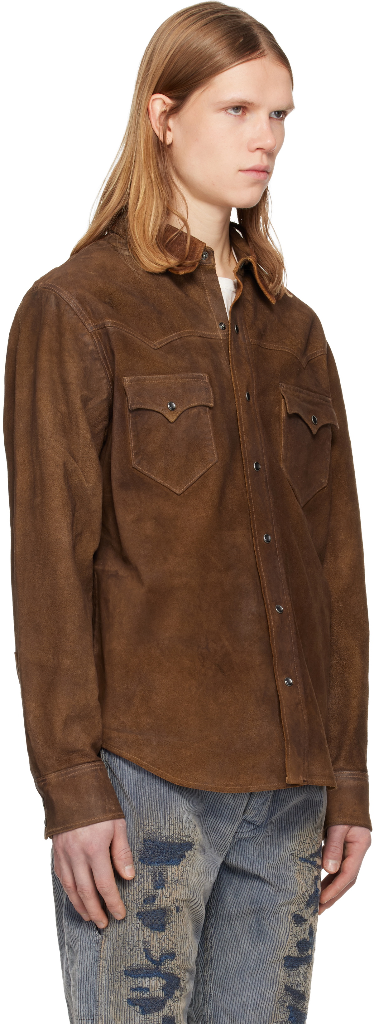 【最終価格!!!】未使用 RRL Suede Western Shirt Suede Western shirt in black - RRL | Mytheresa