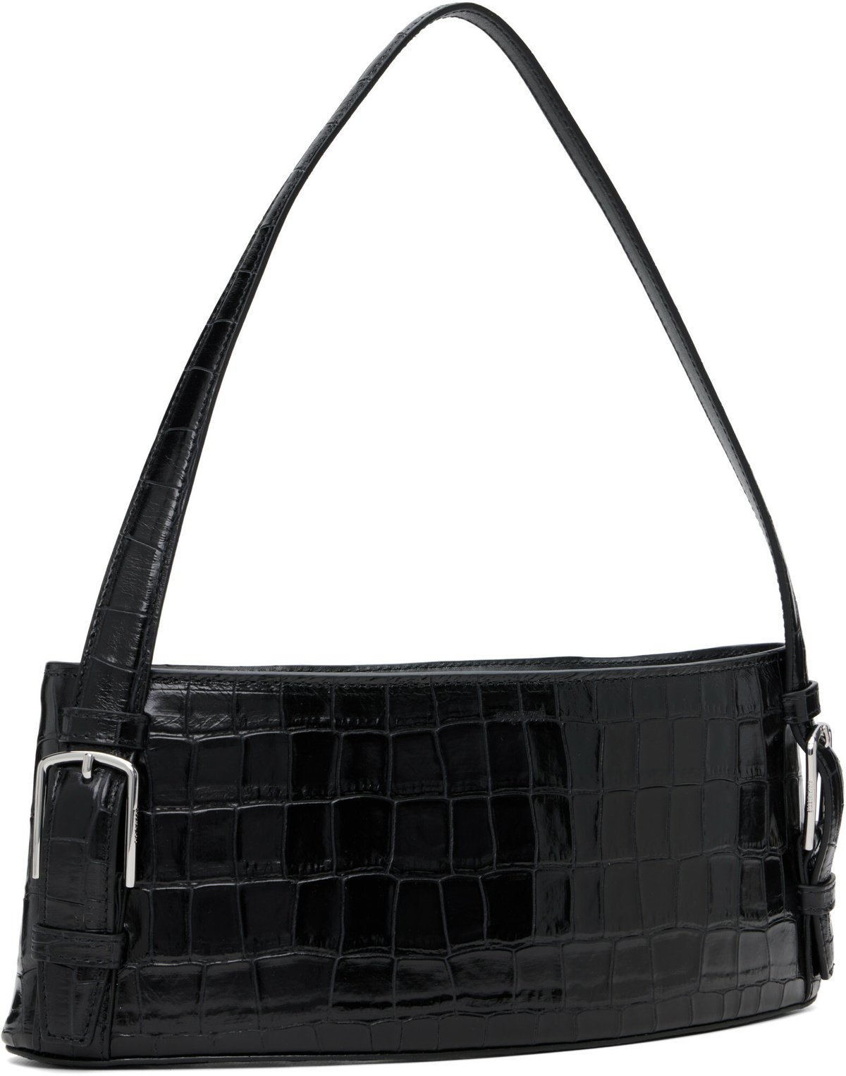 Coperni Black Croco Ergonomic Shoulder Bag