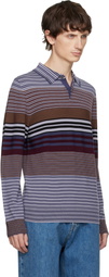 PS by Paul Smith Purple Merino Wool Stripe Long-Sleeve Polo