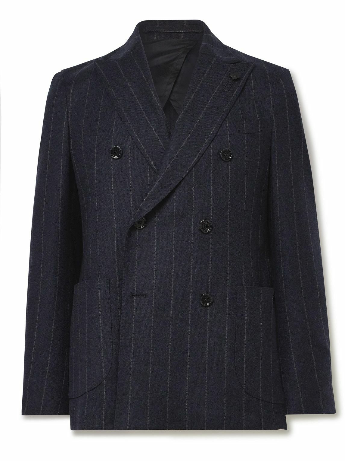 Lardini pinstriped single-breasted suit - Black