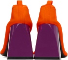 Nina Ricci Orange Bonded Jersey Heels