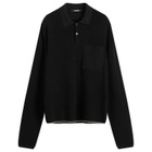 Jacquemus Men's Knitted Polo Shirt in Black