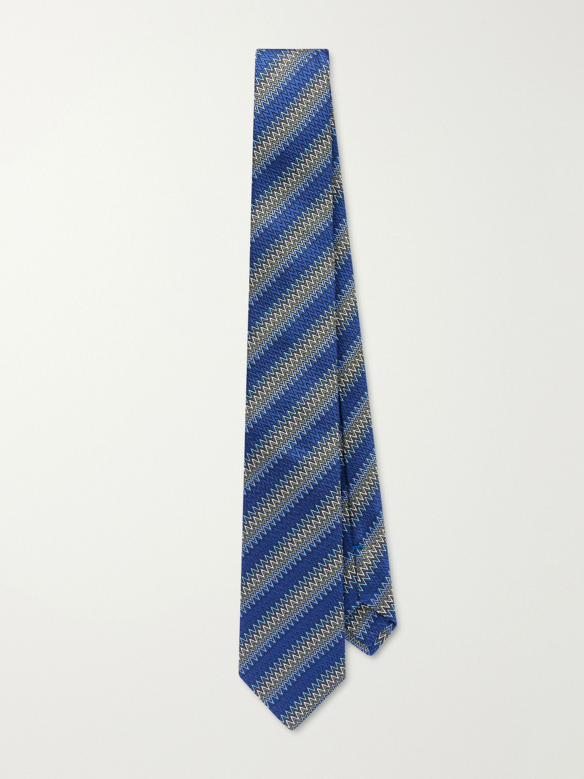 Missoni - 7cm Crochet-Knit Silk Tie - Blue