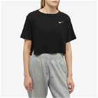 Nike Women's Ribbed Jersey Top in Black/White