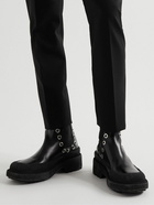 Alexander McQueen - Eyelet-Embellished Leather Exaggerated-Sole Chelsea Boots - Black