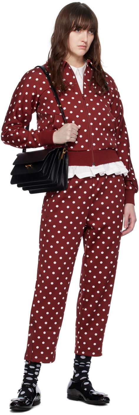 Comme des Garçons Girl Burgundy Polka Dot Trousers