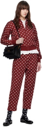 Comme des Garçons Girl Burgundy Polka Dot Trousers