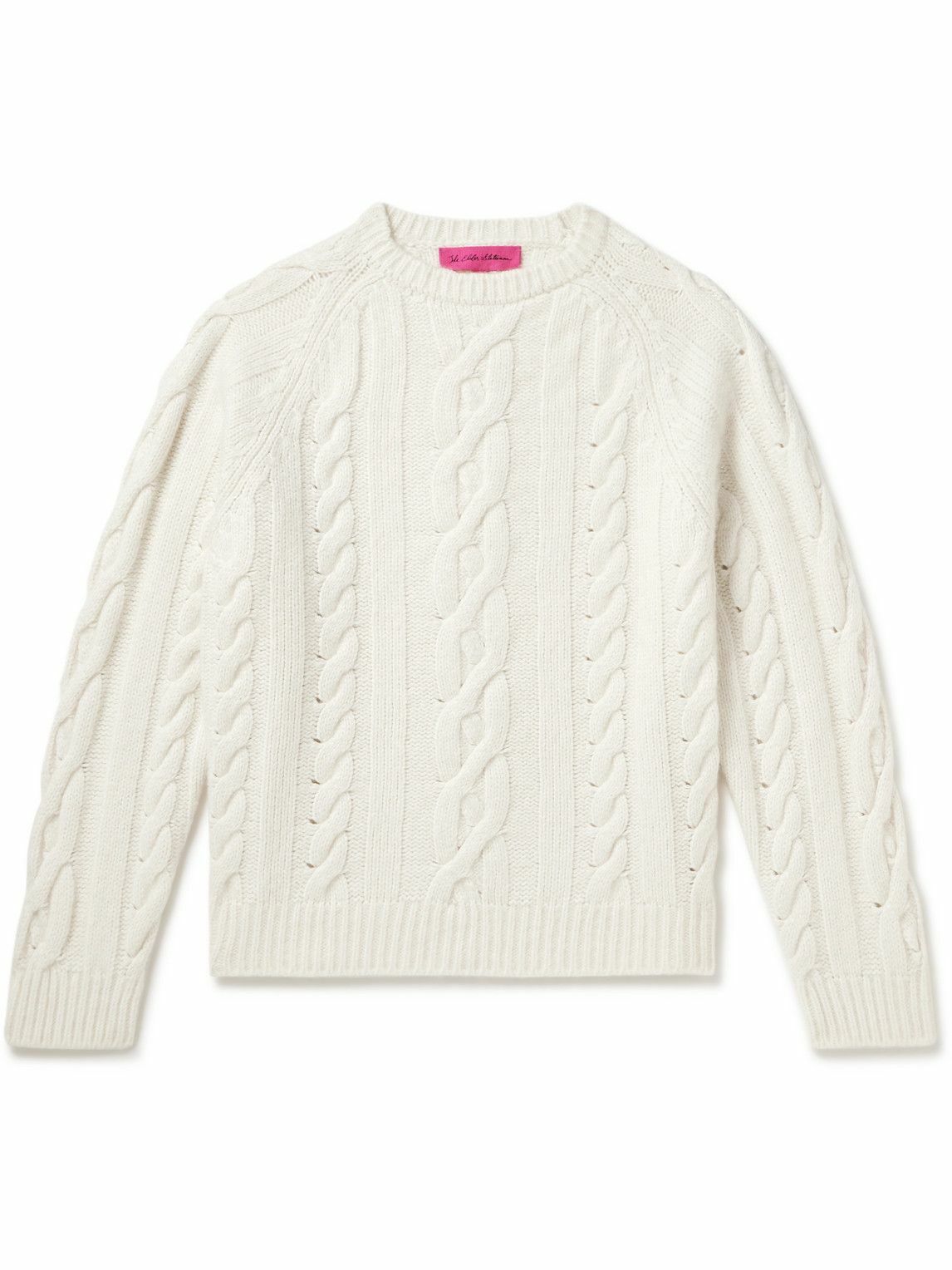 The Elder Statesman - Cable-Knit Cashmere and Cotton-Blend Sweater  