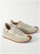 LOEWE - Flow Runner Leather-Trimmed Brushed-Suede and Nylon Sneakers - Neutrals