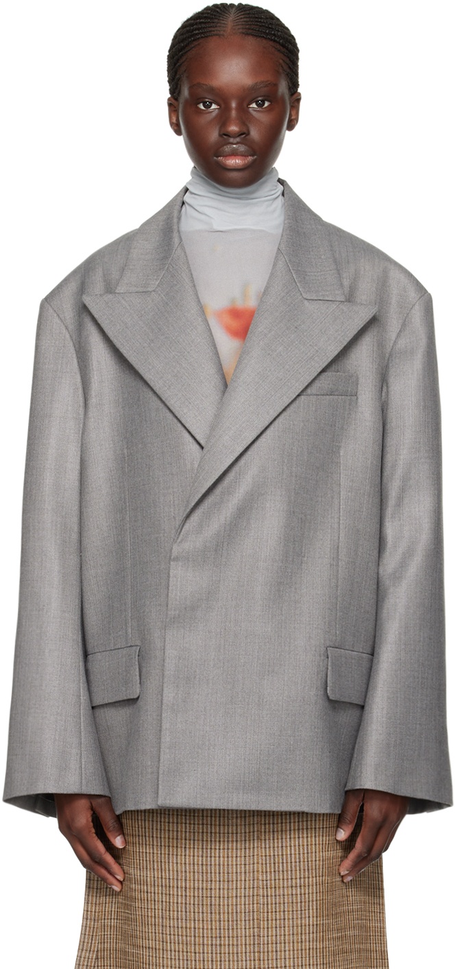 Photo: Acne Studios Gray Relaxed-Fit Blazer