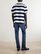 Givenchy - Logo-Embroidered Striped Cotton Polo Shirt - Blue