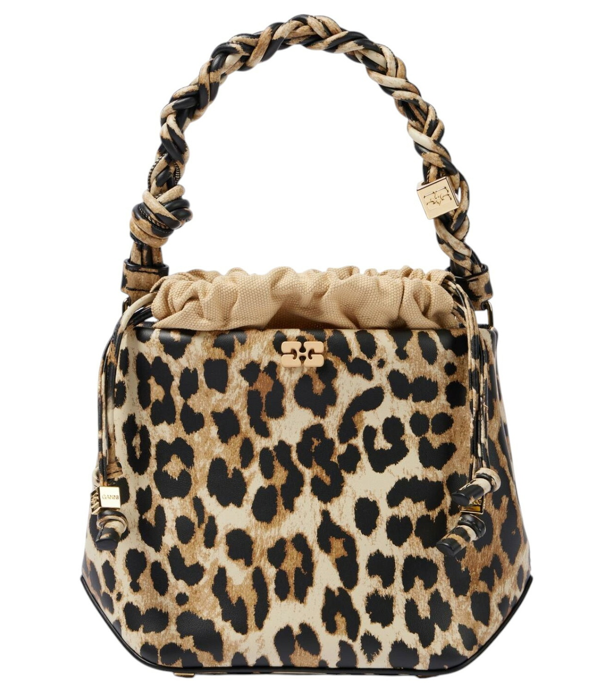 Ganni Bou leopard-print bucket bag GANNI