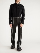 Bottega Veneta - Zip-Detailed Wool-Blend Trousers - Green