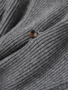 Anderson & Sheppard - Shawl-Collar Ribbed Cashmere Sweater - Gray