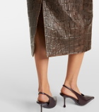 Emilia Wickstead Loretta croc-effect leather pencil skirt