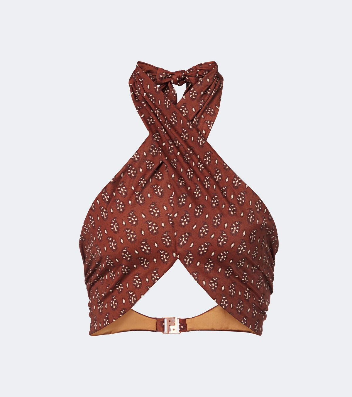 Johanna Ortiz Printed halterneck bikini top