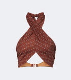 Johanna Ortiz Printed halterneck bikini top