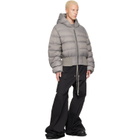 Rick Owens Gray Tower Nylon Duvet Hooded Down Jacket