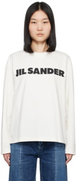 Jil Sander Off-White Printed Logo Long Sleeve T-Shirt