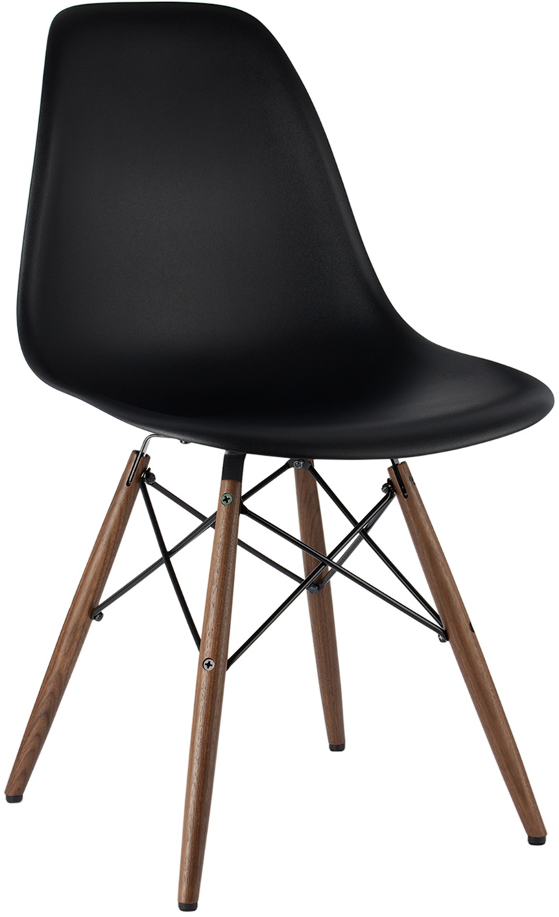 HERMAN MILLER Black Eames Molded Plastic Side Chair