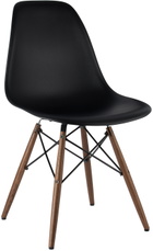 HERMAN MILLER Black Eames Molded Plastic Side Chair