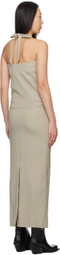 lesugiatelier Beige Halter Maxi Dress