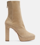 Aquazzura Martine 110 suede platform ankle boots