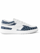 Givenchy - G Move Monogrammed Denim and Leather Sneakers - Blue