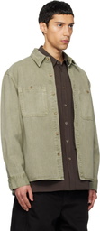 LE17SEPTEMBRE Green Garment-Dyed Denim Shirt
