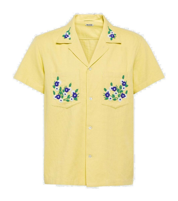 Photo: Bode Chicory embroidered cotton shirt