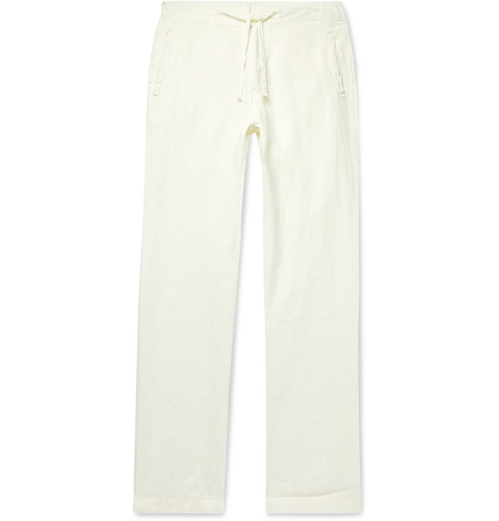 Photo: Onia - Collin Slub Linen Drawstring Trousers - White