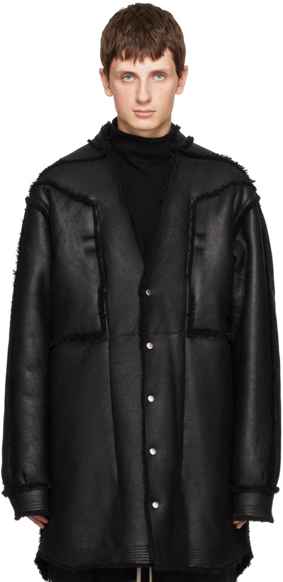 Photo: Rick Owens Black Strobe Jumbo Shearling Jacket