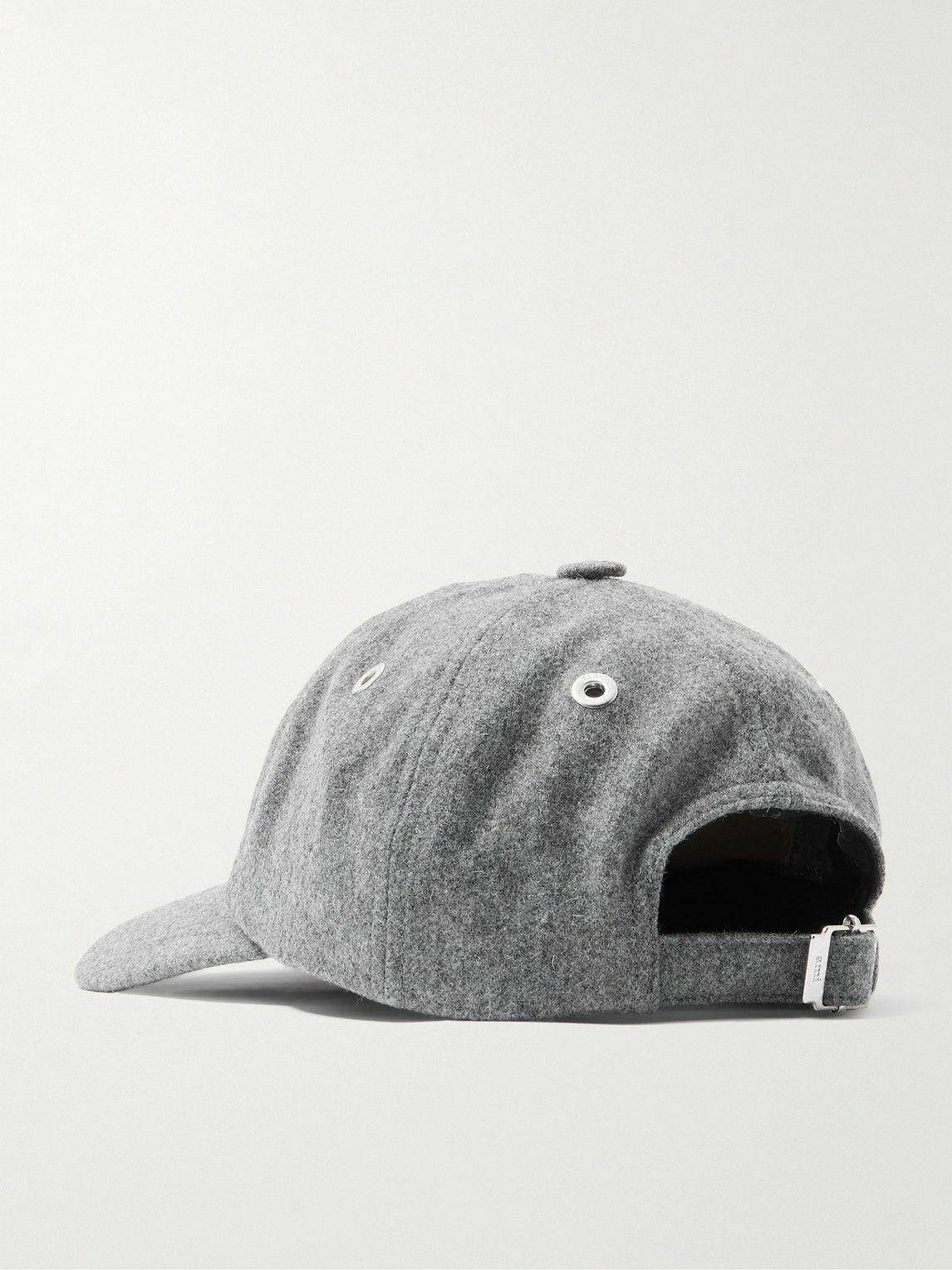 AMI PARIS - Logo-Embossed Brushed Virgin Wool-Flannel Baseball Cap