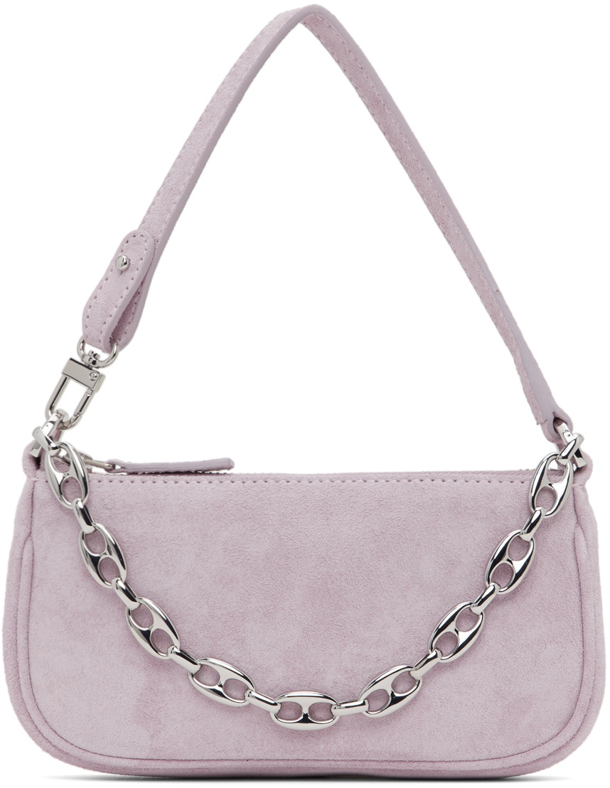 BY FAR Purple Suede Mini Rachel Bag