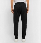 Secondskin - Slim-Fit Tapered Mélange Loopback Cotton-Jersey Sweatpants - Black