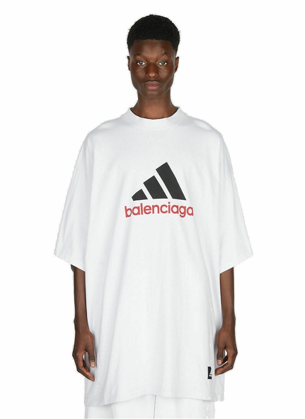 Photo: adidas x Balenciaga - Logo Print T-Shirt in White