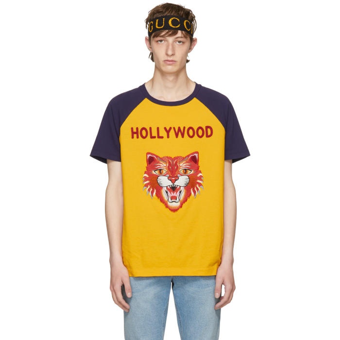 Photo: Gucci Yellow and Blue Hollywood Tiger T-Shirt 