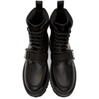 Valentino Black Valentino Garavani Leather VLTN Combat Boots