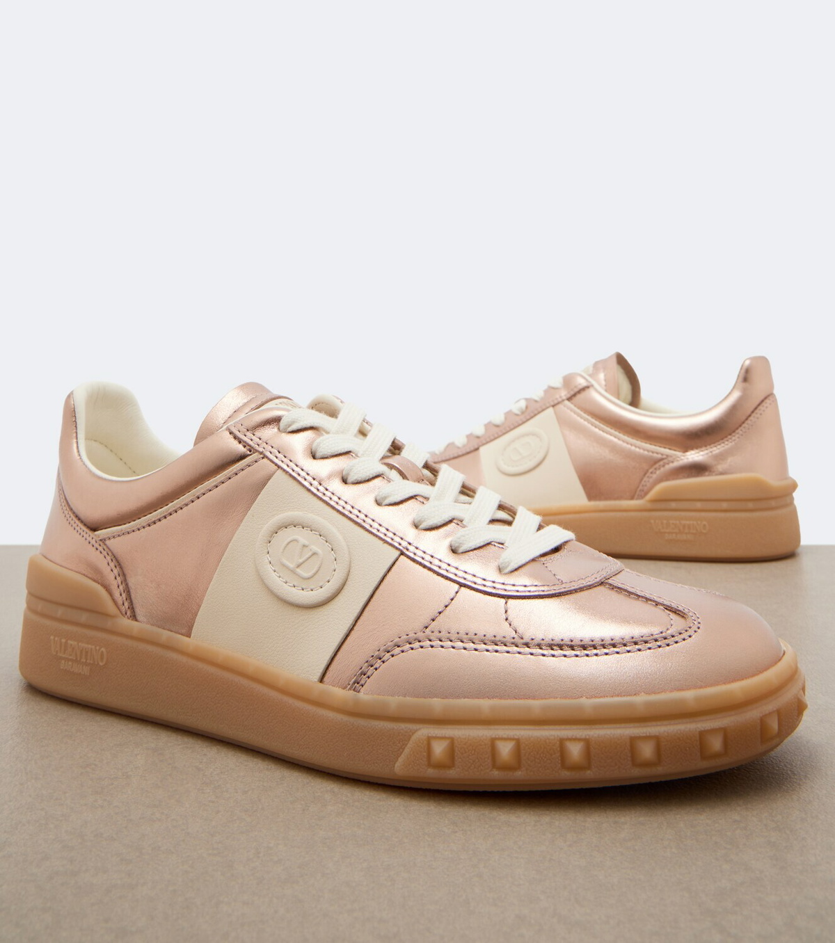 Valentino Garavani Upvillage metallic leather sneakers