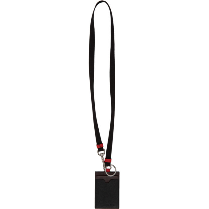 Alexander McQueen Black and Red Keychain Card Holder Alexander McQueen