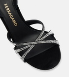 Ferragamo 90 crystal-embellished suede sandals