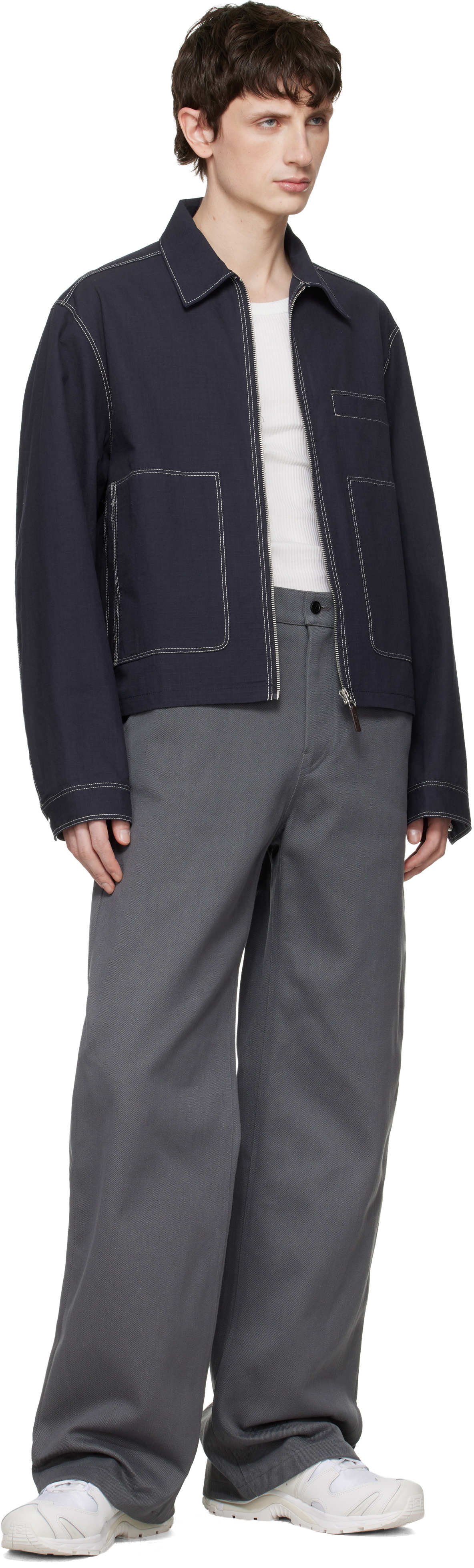 Rier Gray Antique Gabardine Trousers