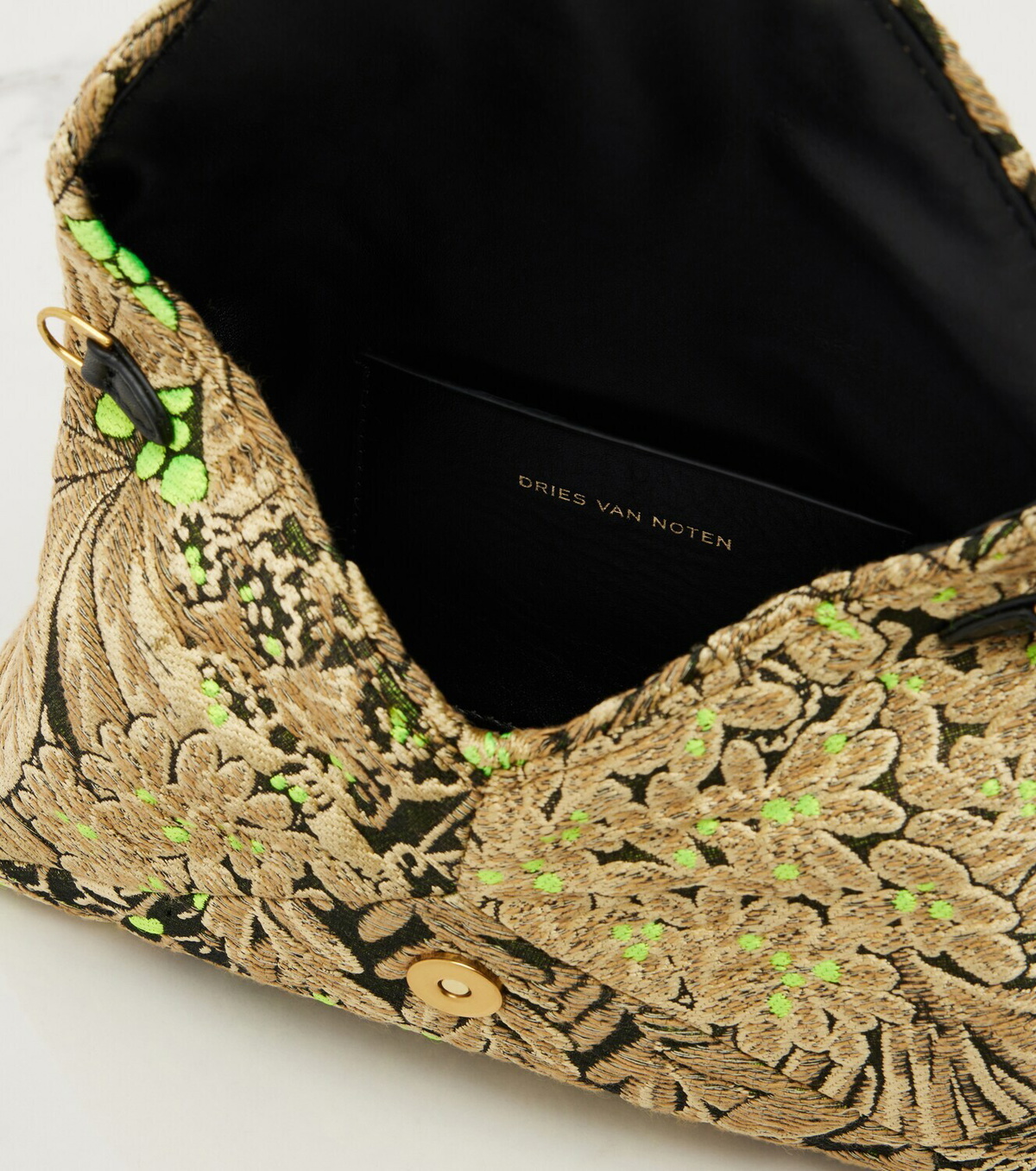 Dries Van Noten Small floral jacquard clutch