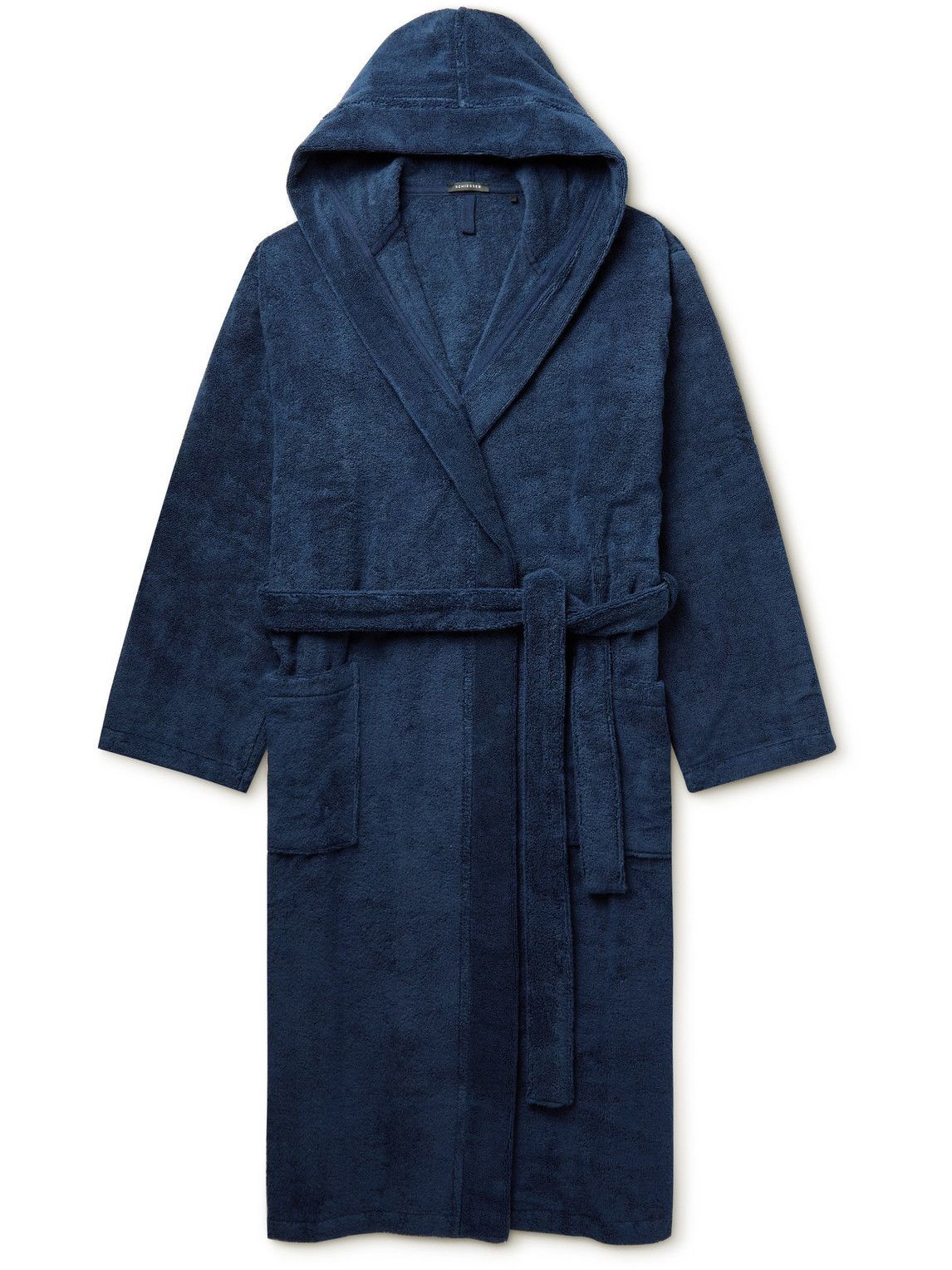Photo: Schiesser - Essentials Cotton-Terry Hooded Robe - Blue
