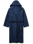 Schiesser - Essentials Cotton-Terry Hooded Robe - Blue