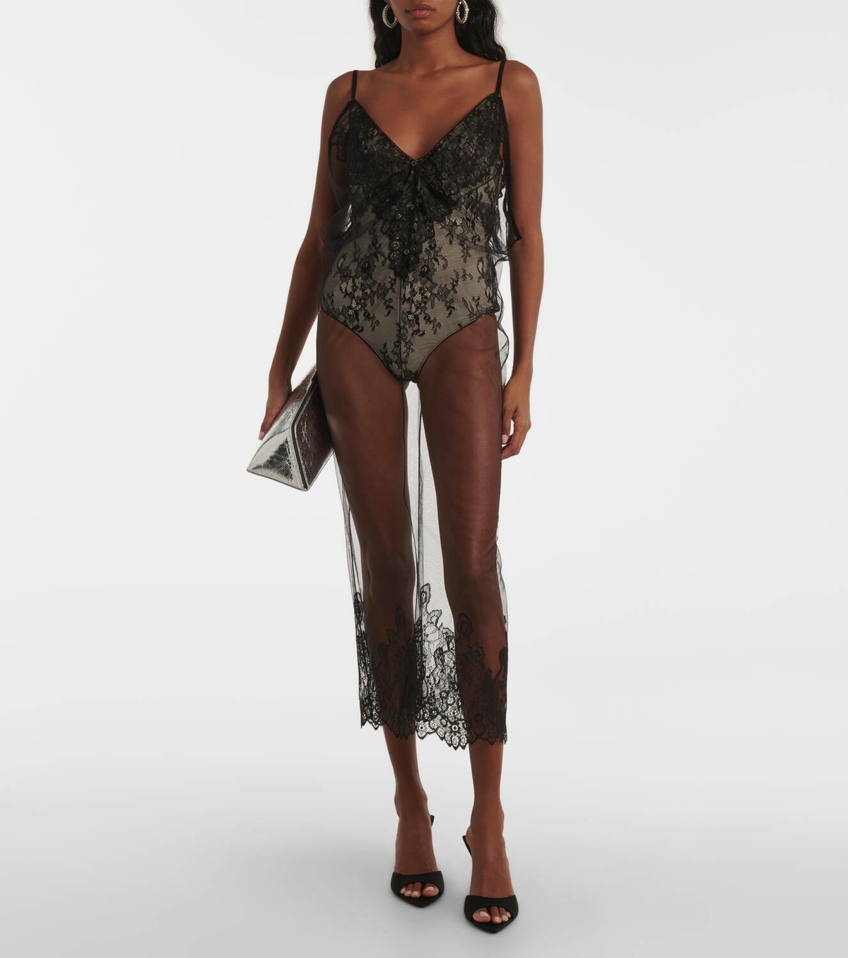 The Attico Sheer lace bodysuit