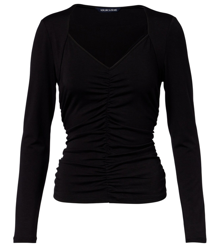 Photo: Veronica Beard Benedict gathered cotton jersey T-shirt