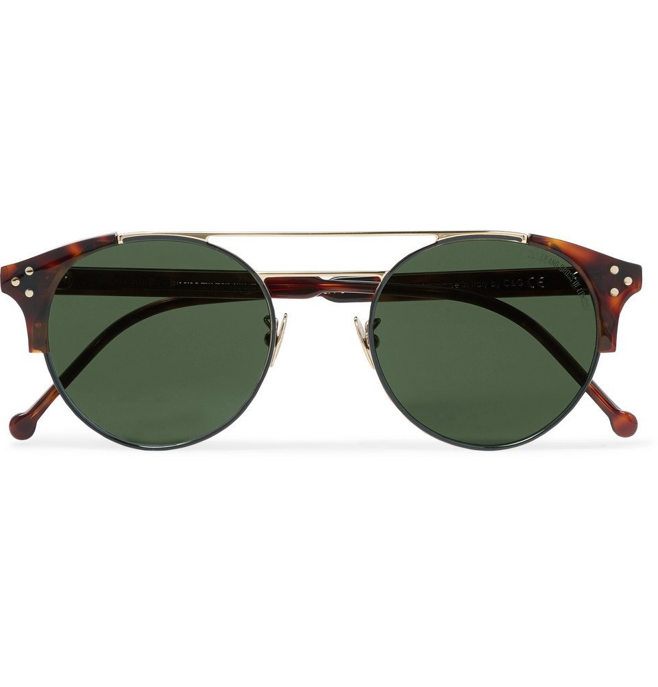 Cutler And Gross Round Frame Tortoiseshell Acetate And Gold Tone Sunglasses Men Brown